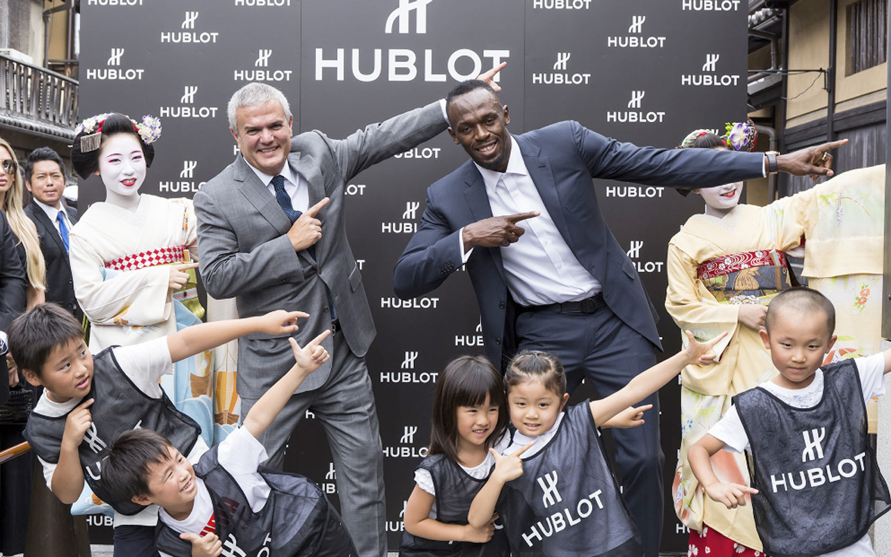 Hublot y Usain Bolt inauguran boutique en Kioto